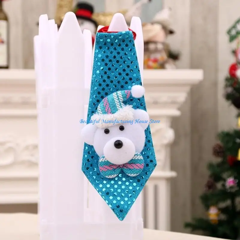E56A Christmas Ornament Party Decorative Bows Tie Christmas Holiday Festival Dressup