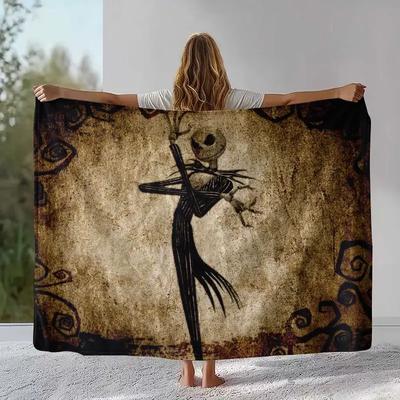 Cartoon N-Nightmare Before Christmas Jack Halloween Soft Flannel Throw Blanket,Cozy Blanket for Bed,Sofa,Living Room,Home Decor