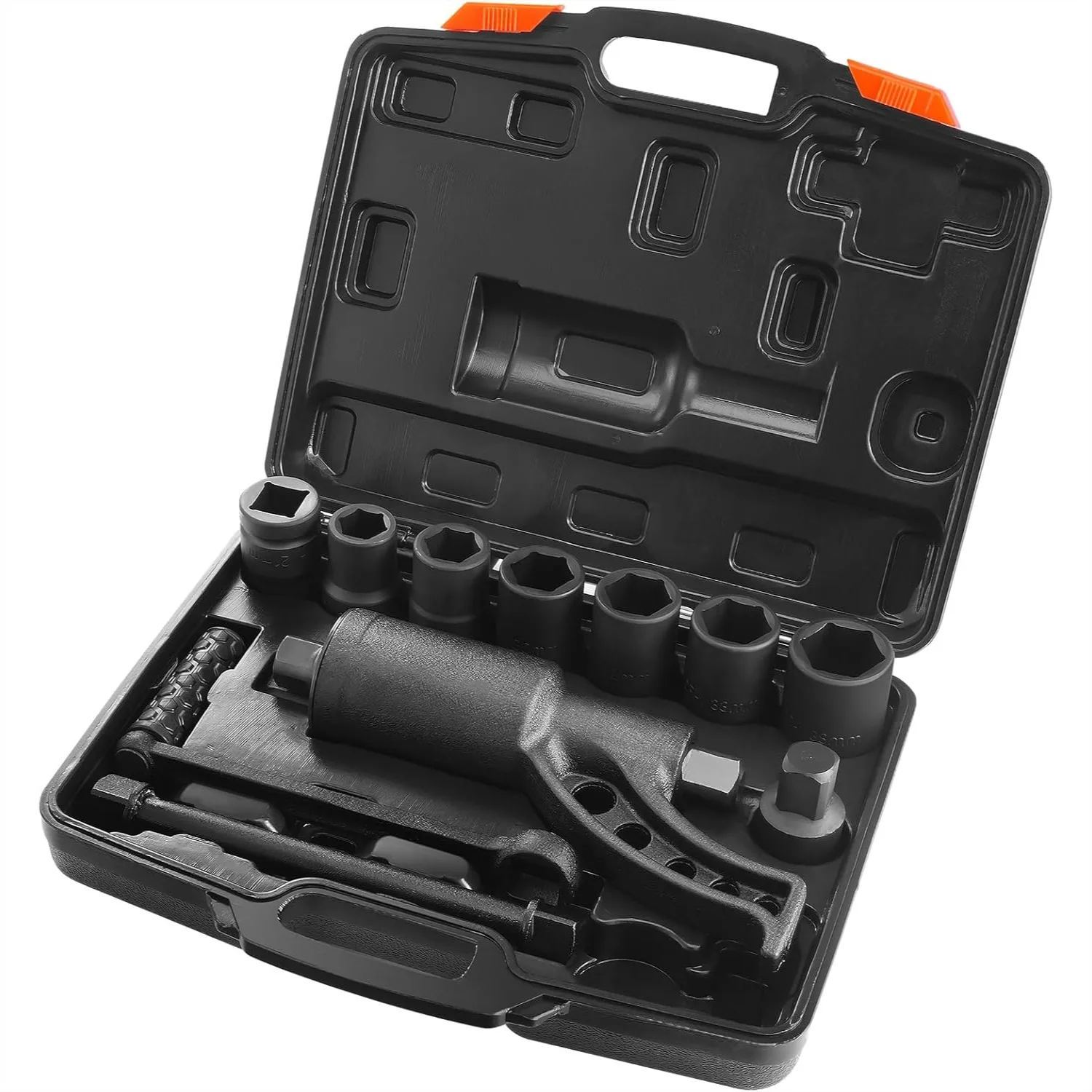 

Torque Multiplier 1:64 6800N.m Lug Nut Remover, 1 Inch Drive Heavy Duty Wrench Set with 8 Sockets (24-38mm) and Storage Case