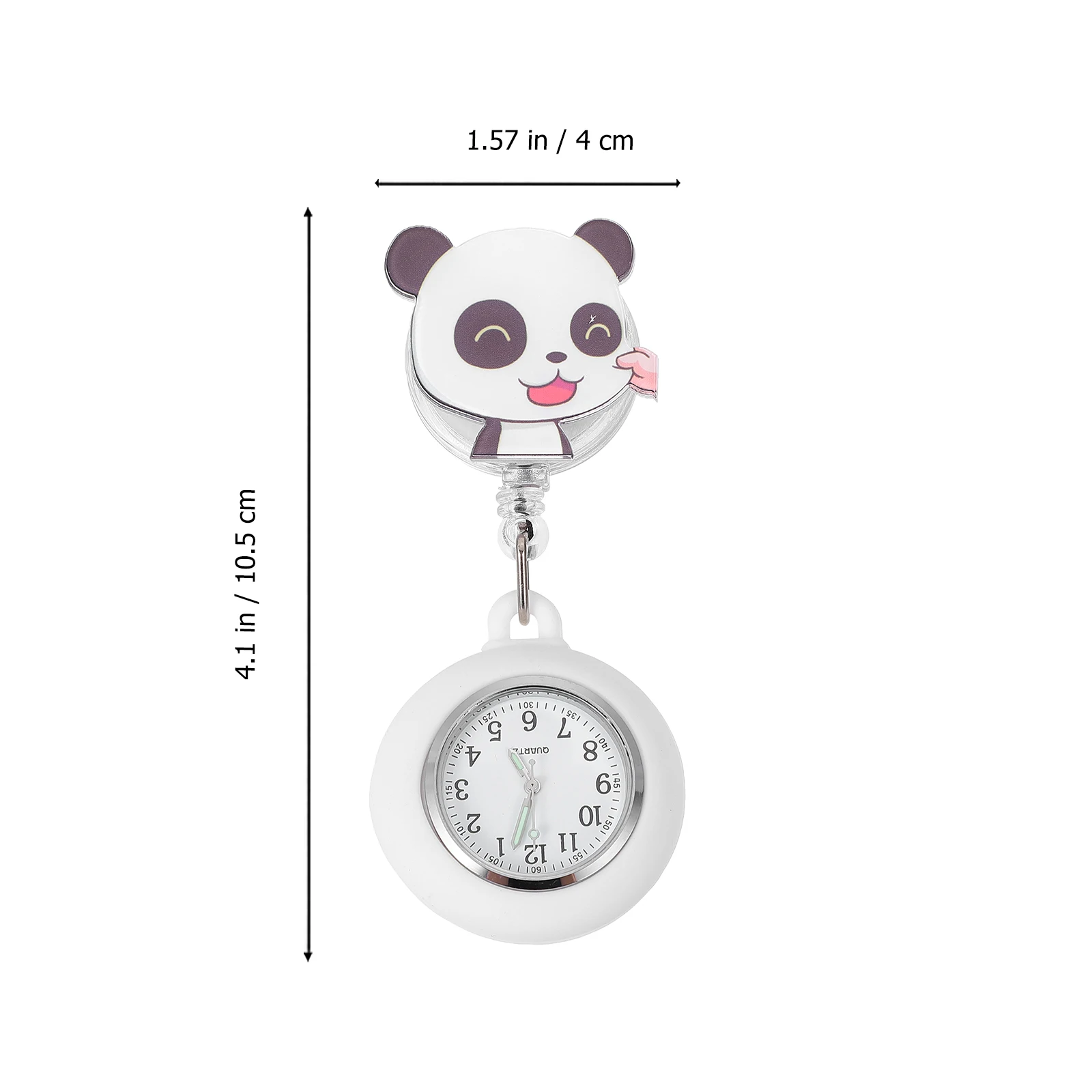1pc enfermeira bolso retrátil clip-on dos desenhos animados panda design durável clip-on enfermeira relógio pessoal médico presente para mulher