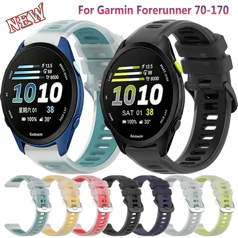 20/22 mm durchscheinendes Silikonarmband für Garmin Forerunner 170-70-570-970, modisches, atmungsaktives Armband für Garmin Venu 4/Active 5-6