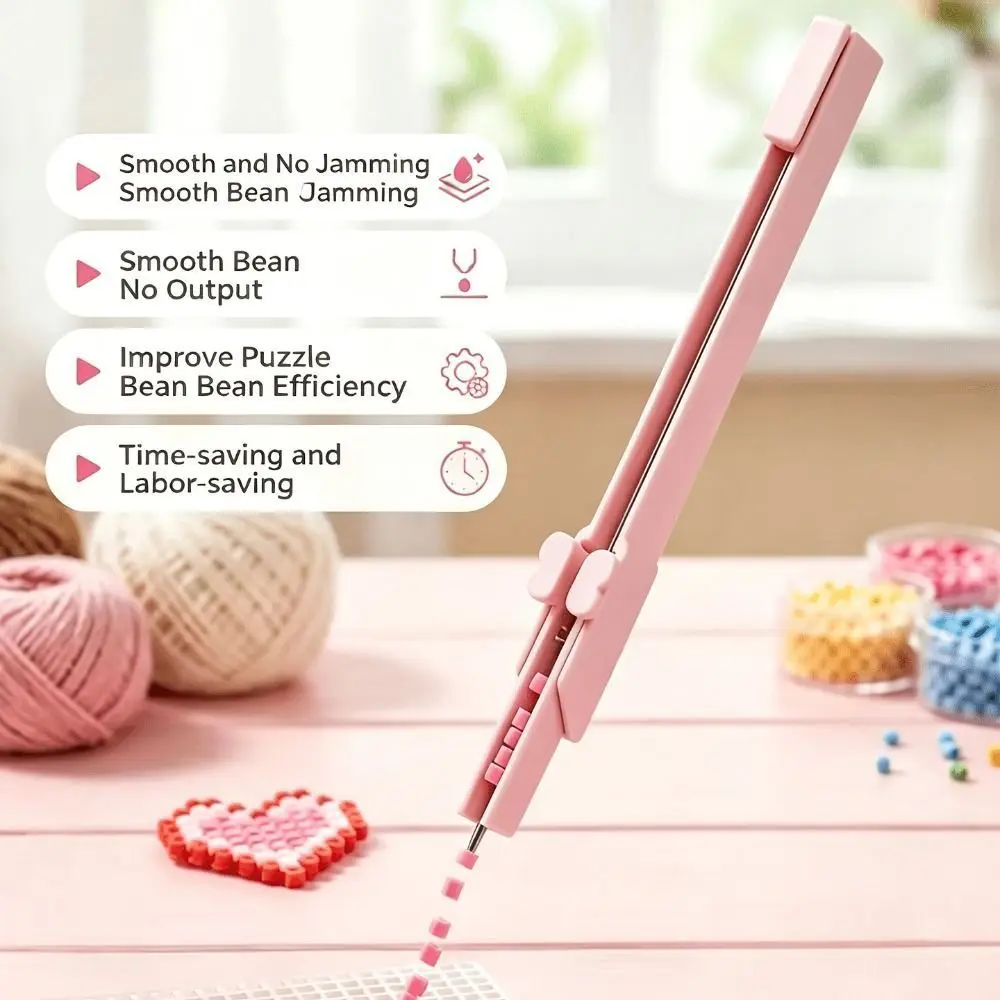 Stylo à perles portable et stockable, efficace, 2,6 mm, stylo à perles automatique, prise en main confortable, outil de placement de perles sans blocage, pour projets de perlage.