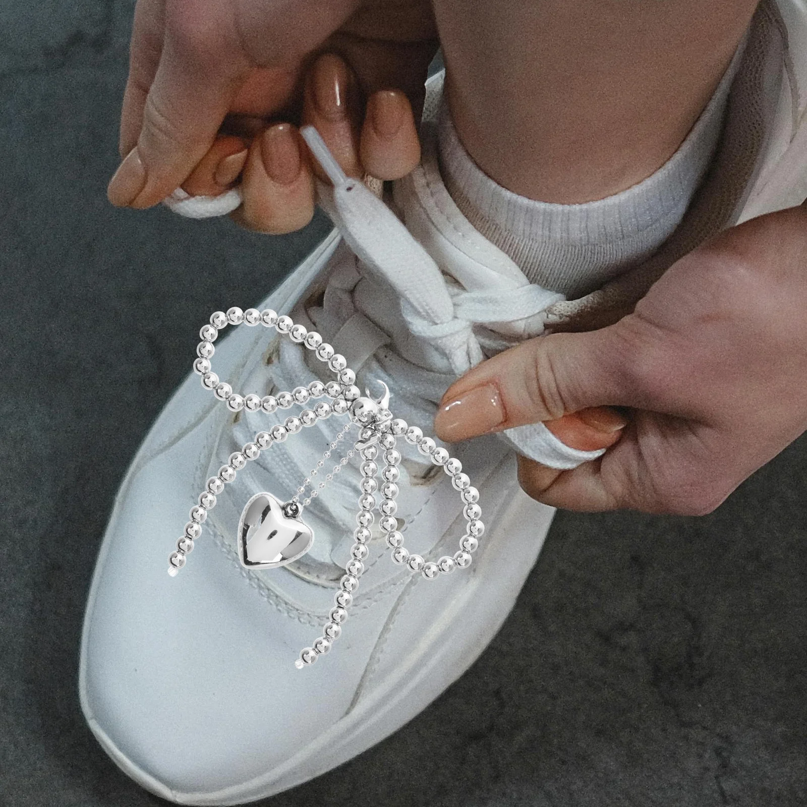 

Pearl Bowknot Charm Silver Rhinestone Shoe Decoration for Ballet Flats Sneakers High Heels Fashion Accessory Bowknot Charm