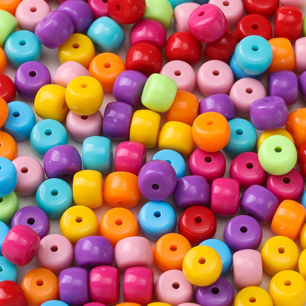 

20pcs 7.5x10mm Colorful Acrylic Flat Round Loose Spacer Beads for Jewelry Making DIY Bracelet Necklace Accessories ﻿