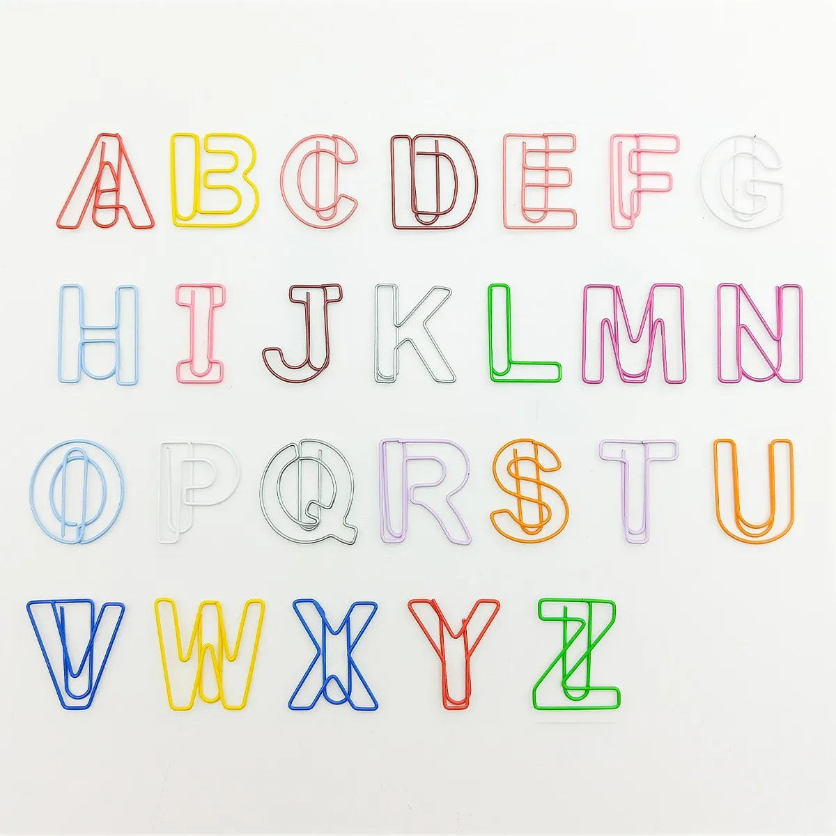 26 مشابك ورق للحروف الإنجليزية للصفحات مجموعة ملحقات تجليد مكتبية لطيفة يمكنك صنعها بنفسك مشابك ورق ملحقات مكتبية معدنية