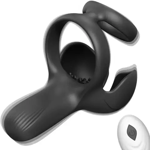 Penis Ring Vibrator Powerful Vibrating Delay Ejaculation Cock Ring Massager Testicle Stimulator Adult Male Sex Supplies 18+