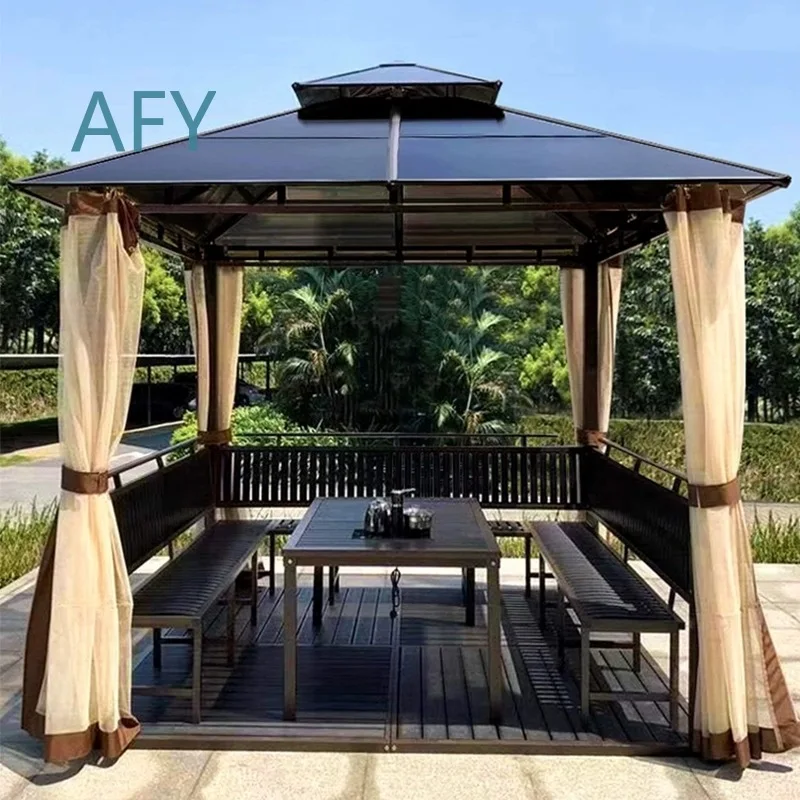 Pavilion rainproof awning aluminum alloy beach tent pavilion outdoor awning courtyard villa