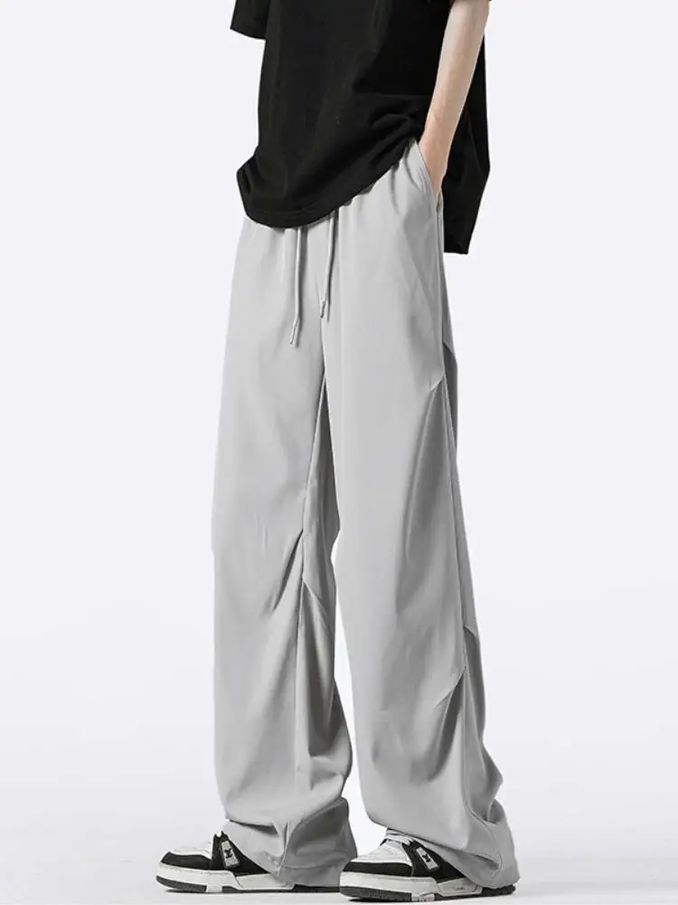 

Мужские летние тонкие брюки American High Street из ледяного шелка с охлаждающим эффектом, широкие, свободные, повседневные, быстросохнущие, в стиле парашютиста