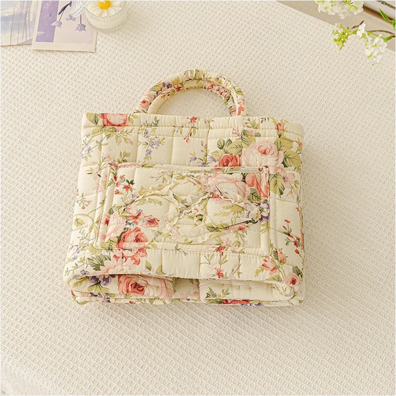 Korean style countryside style home fabric miscellaneous cosmetics classification storage basket, portable and portable