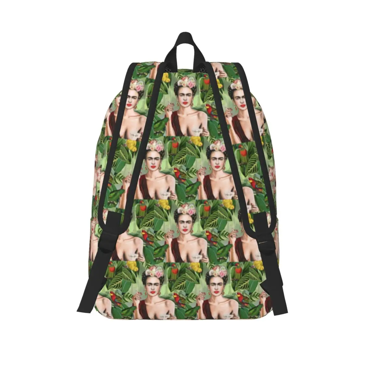 Frida Khalo Flowers T-Shirt Artist Painter Student Backpack School Bag Hiking Travel Daypack for Men Women Bookbag Shoulder Bags view 3