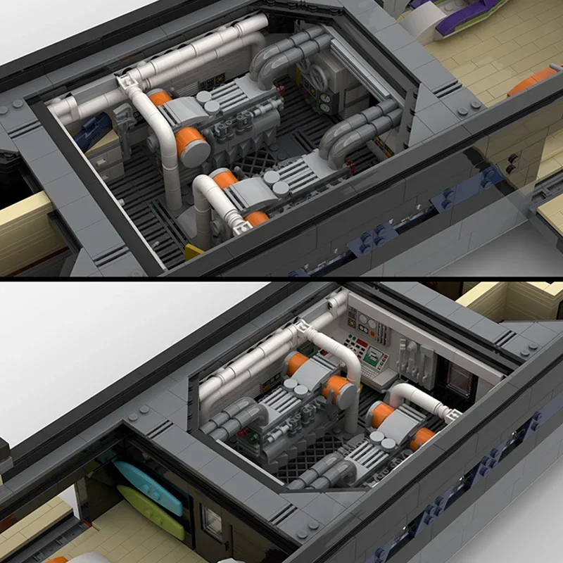 Moc-bloques de construcción modulares para niños, modelo de barco militar, gran tecnología de yate de lujo, regalos, juguetes para niños, conjuntos de bricolaje, montaje