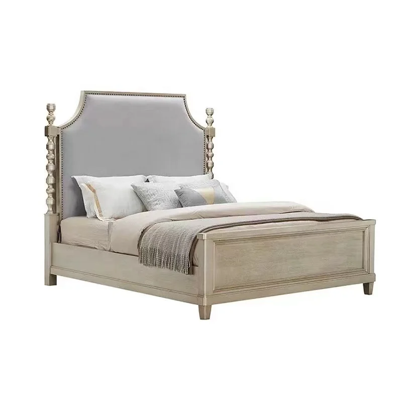 

*For High Quality Bedroom Furniture American Mori Impression Light Luxury Solid Wood king Bed