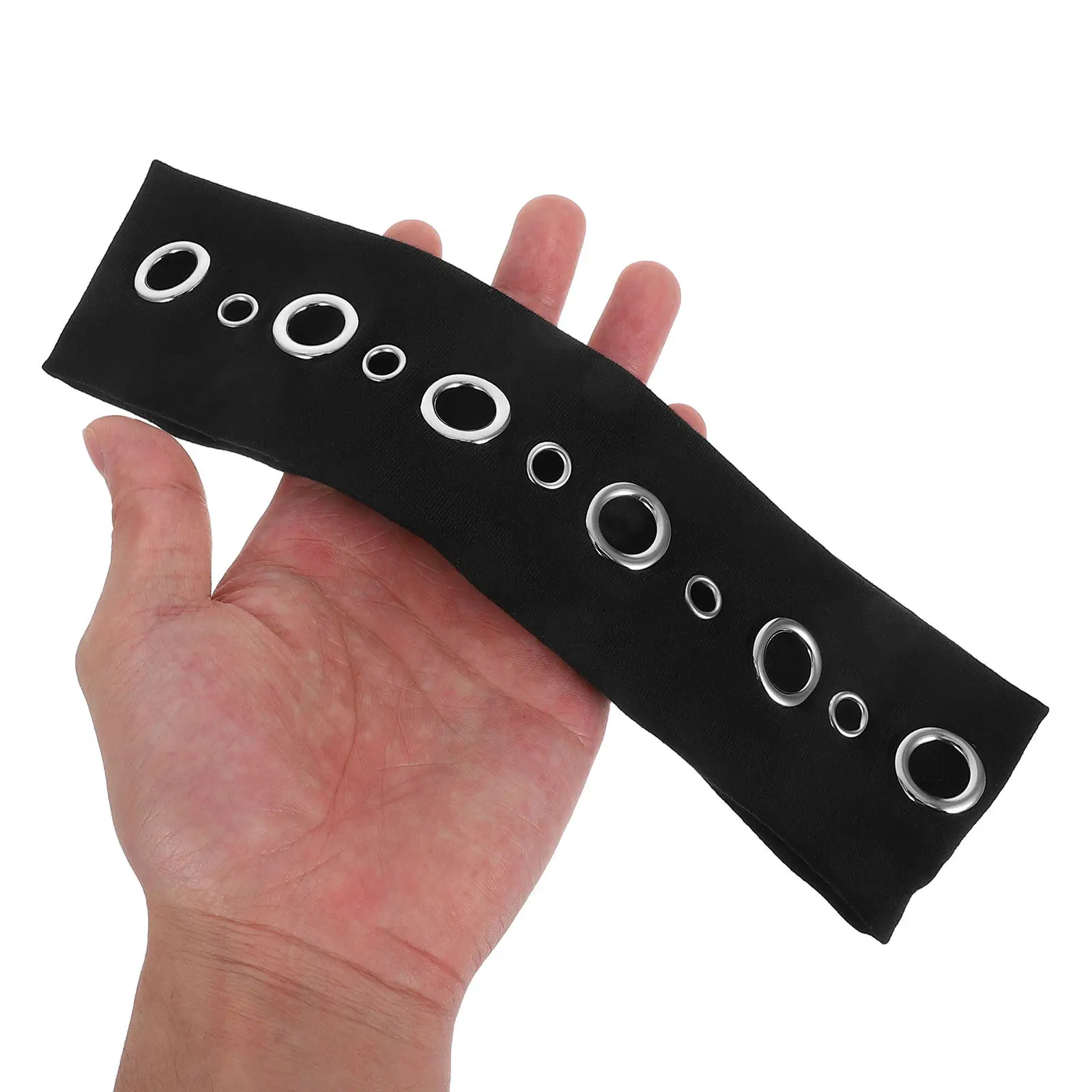 

2 шт. эластичные повязки на голову в стиле панк с вырезами и люверсами, дышащие, с широким краем, винтажные, модные аксессуары для волос для женщин и девушек