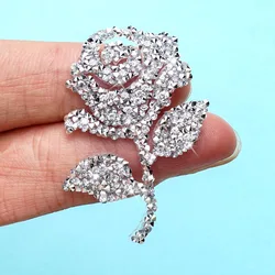 Iron on Patches Thermal Rose Rhinestone Badges Sewing Decorative DIY For Clothing Jacket Backpack BX178