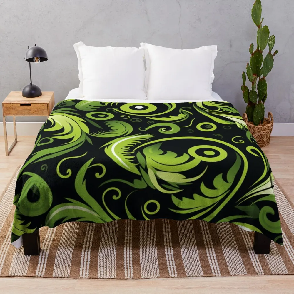 New Zealand Māori Paua Pattern Koru Design Throw Blanket Tourist Plush Thermals For Travel Blankets