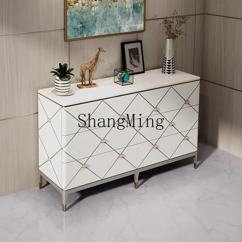 

CL light luxury bucket cabinet entry foyer entrance solid wood high-grade bucket cabinet storage drawer cabinet