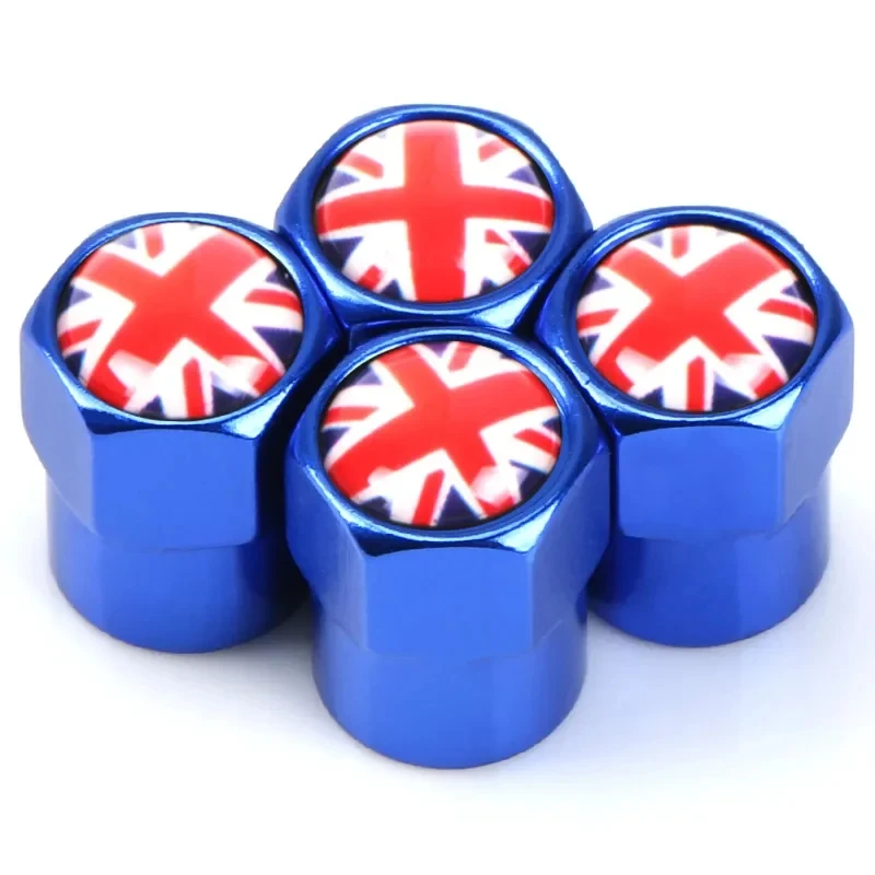 For MINI COOPER S JCW F55 F56 F60 R55 R56 R60 Exterior Auto Accessories 4Pcs UK Flag Car Wheel Tire Stem Air Valve Caps Covers