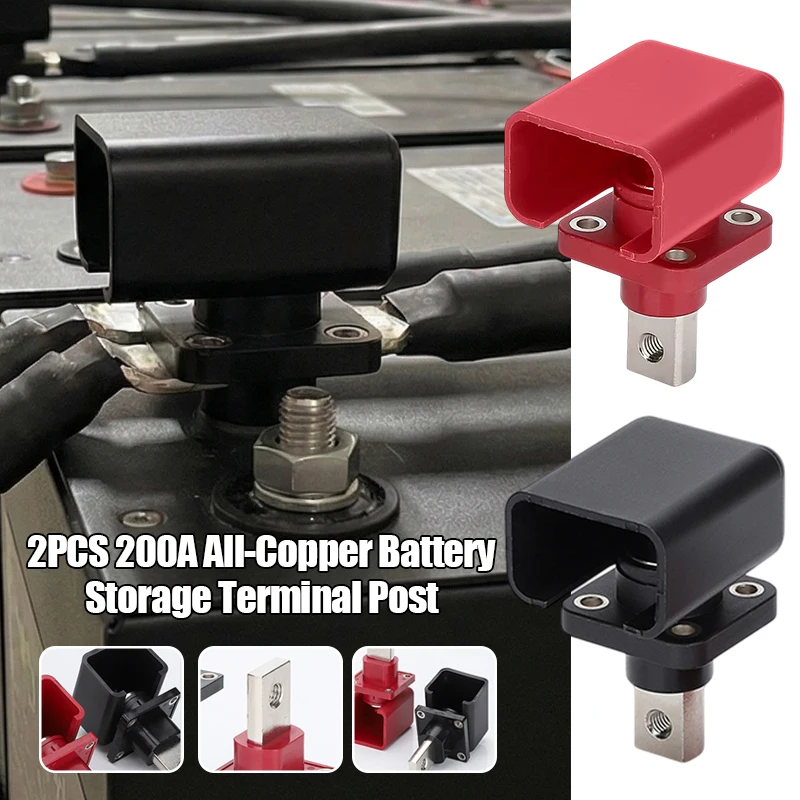 

2PCS 200A All-Copper Lithium Battery Energy Storage Terminal Battery Connector Battery Storage Terminal Post