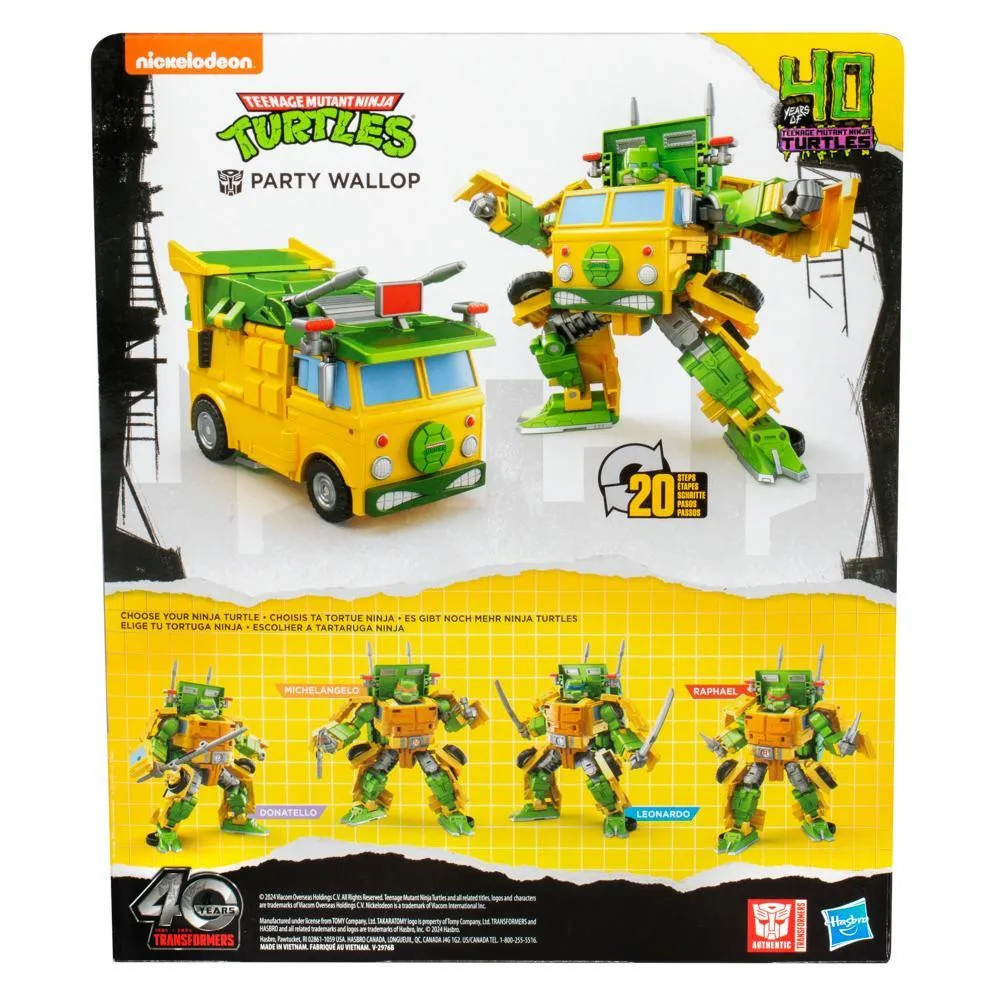 [Disponibile] Hasbro Transformers Collaborative Teenage Mutant Ninja Turtles Party Wallop 17,5 cm Action Figure da collezione Giocattoli