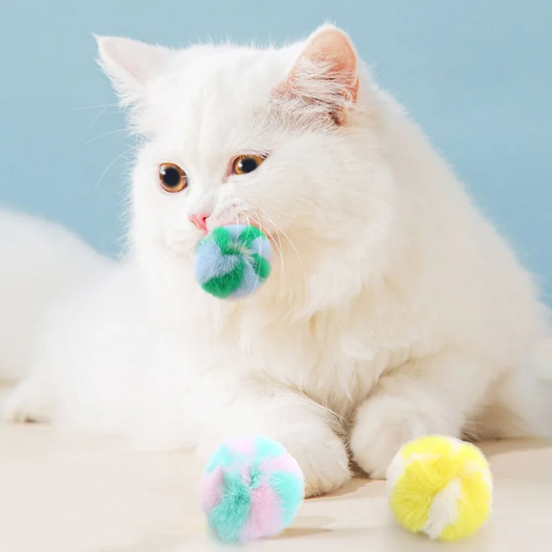 

Pet Supplies Rabbit Plush Toy Ball Macaron Small Fresh Color Matching Self Fun Soothing Cat Toy