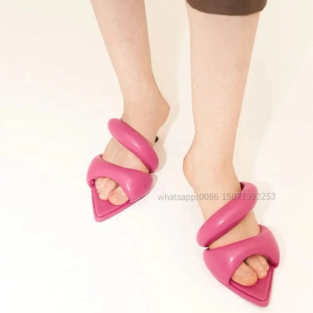 Wine-Glass Shallow Women Sandals Open Toe Solid Slip On Hollow Out Sexy Slides Casual Spicy Girl Luxury Shoes 2024 Trend Summer