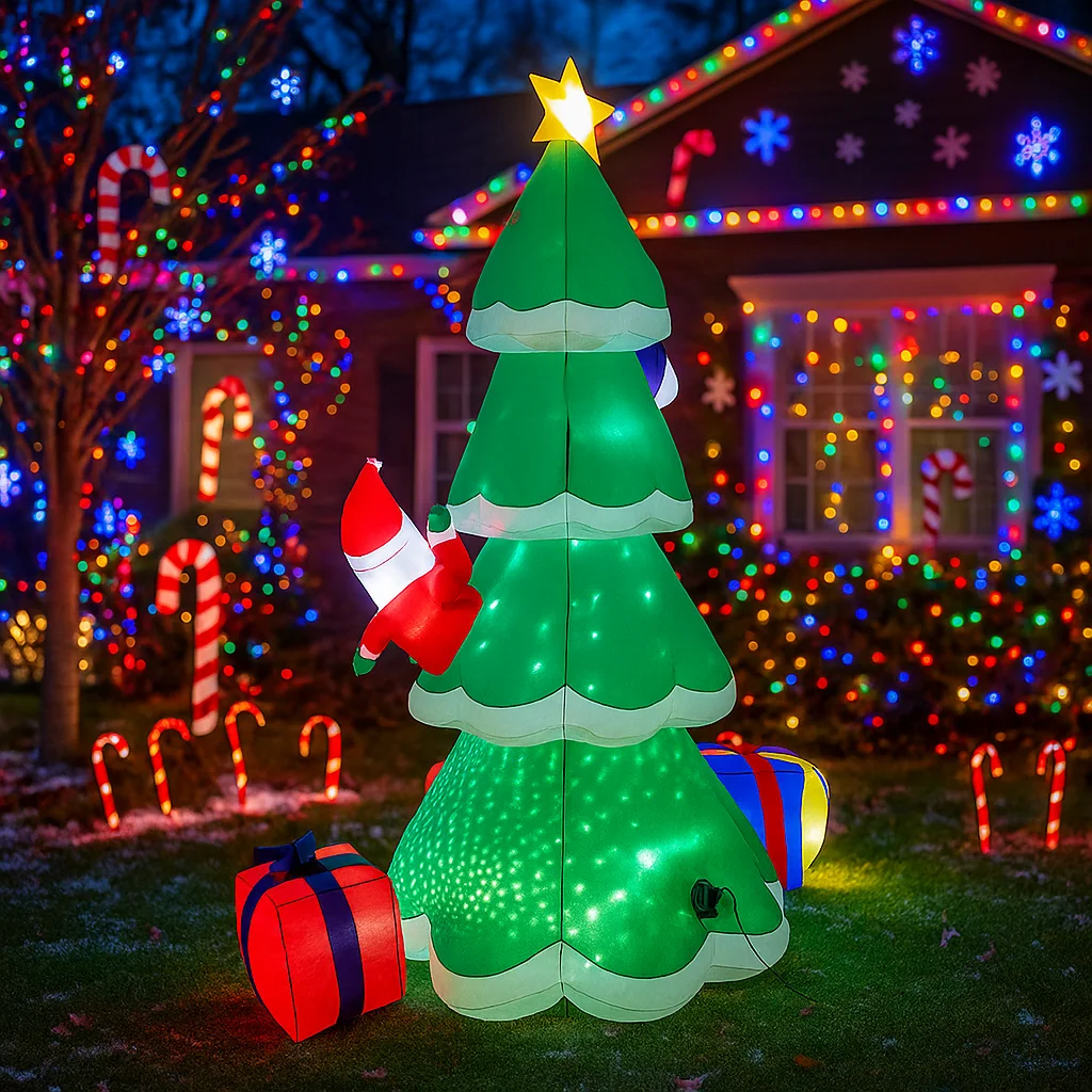 2.1M/6.8FT Christmas Tree Snow - Christmas Lights Outdoor recension och pris