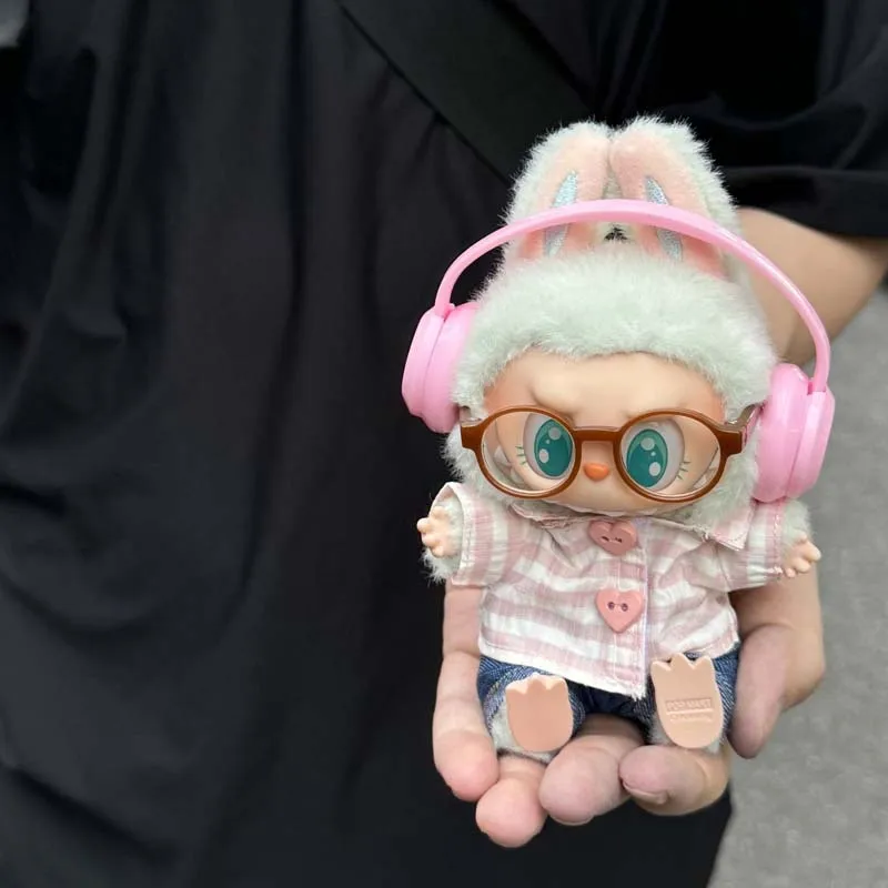 (인형 없음) Labubu V1 V2 V3 및 면 인형 매칭 액세서리 Labubu 트렌디 액세서리 DIY 장난감 용 헤드폰