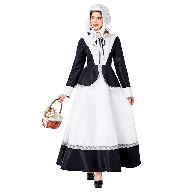 Nuovo loween Corte medievale Lungo Princ Dr Lady Queen Costume Ele Spettacolo teatrale etnico tradizionale da donna...