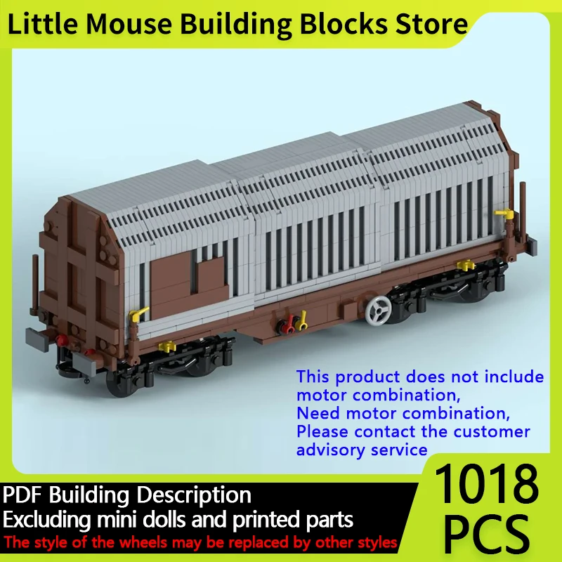 City Car Model MOC Building Bricks Covered Hopper Freight Wagon Modular Technology Gifts Holiday Assemble Children Toys Suit