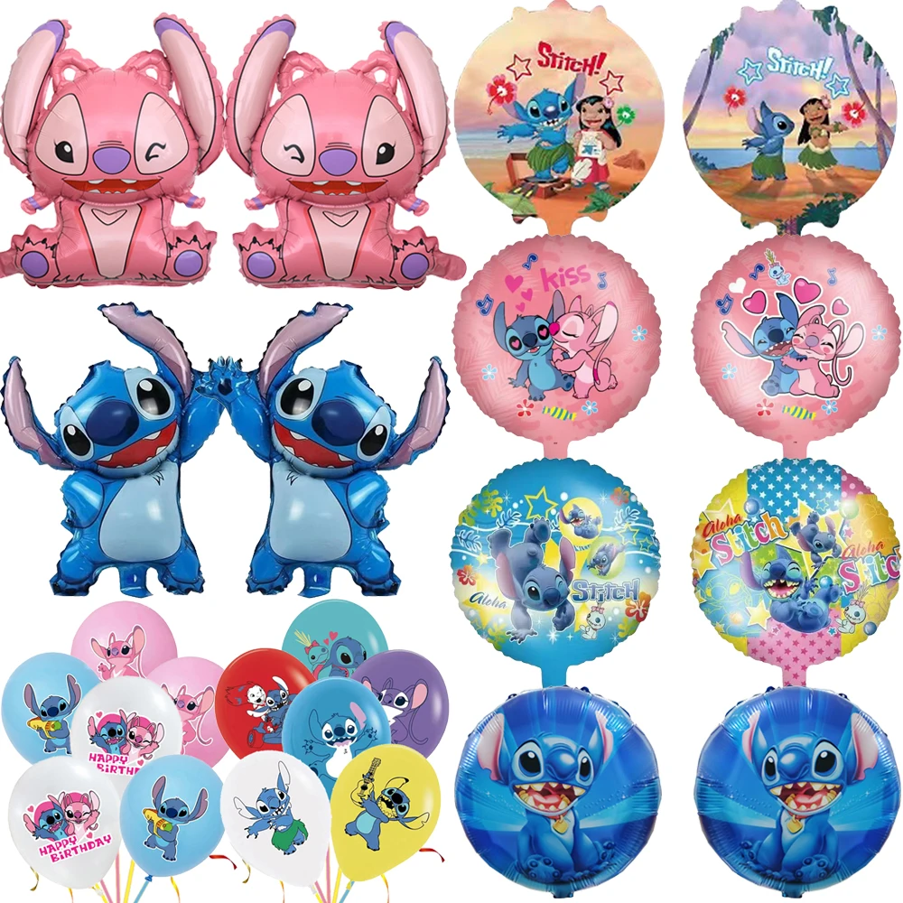 Disney Lilo & Stitch Set Balon Lateks Helium Kartun Dekorasi Pesta Ulang Tahun Perlengkapan Pesta Baby Shower Hadiah Mainan Anak-anak