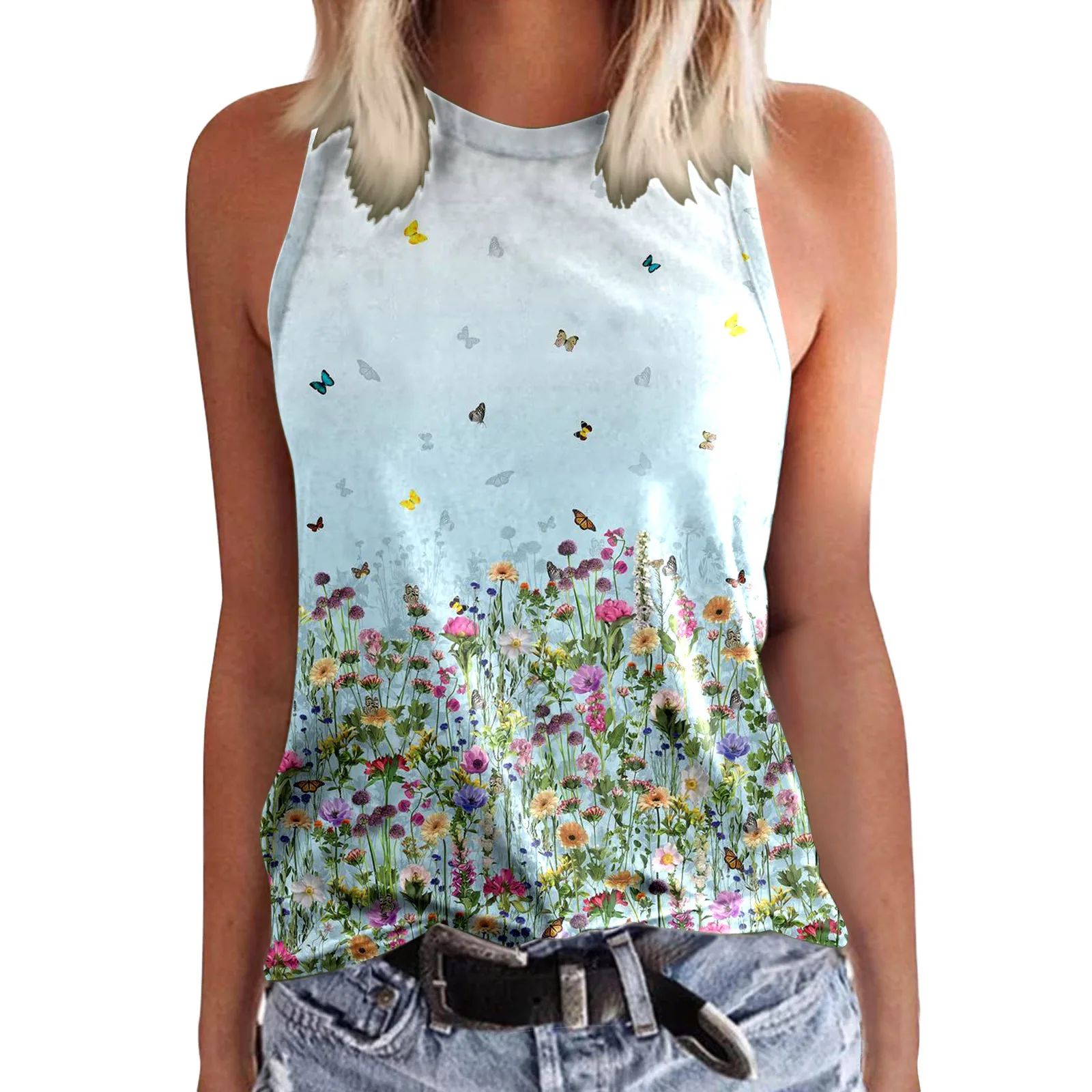 New Summer Flower Floral 3D Printed Tank Top Woman Fashion Oversized Sleeveless O-Neck Vest Streetwear Camisole Women\'s Clothing