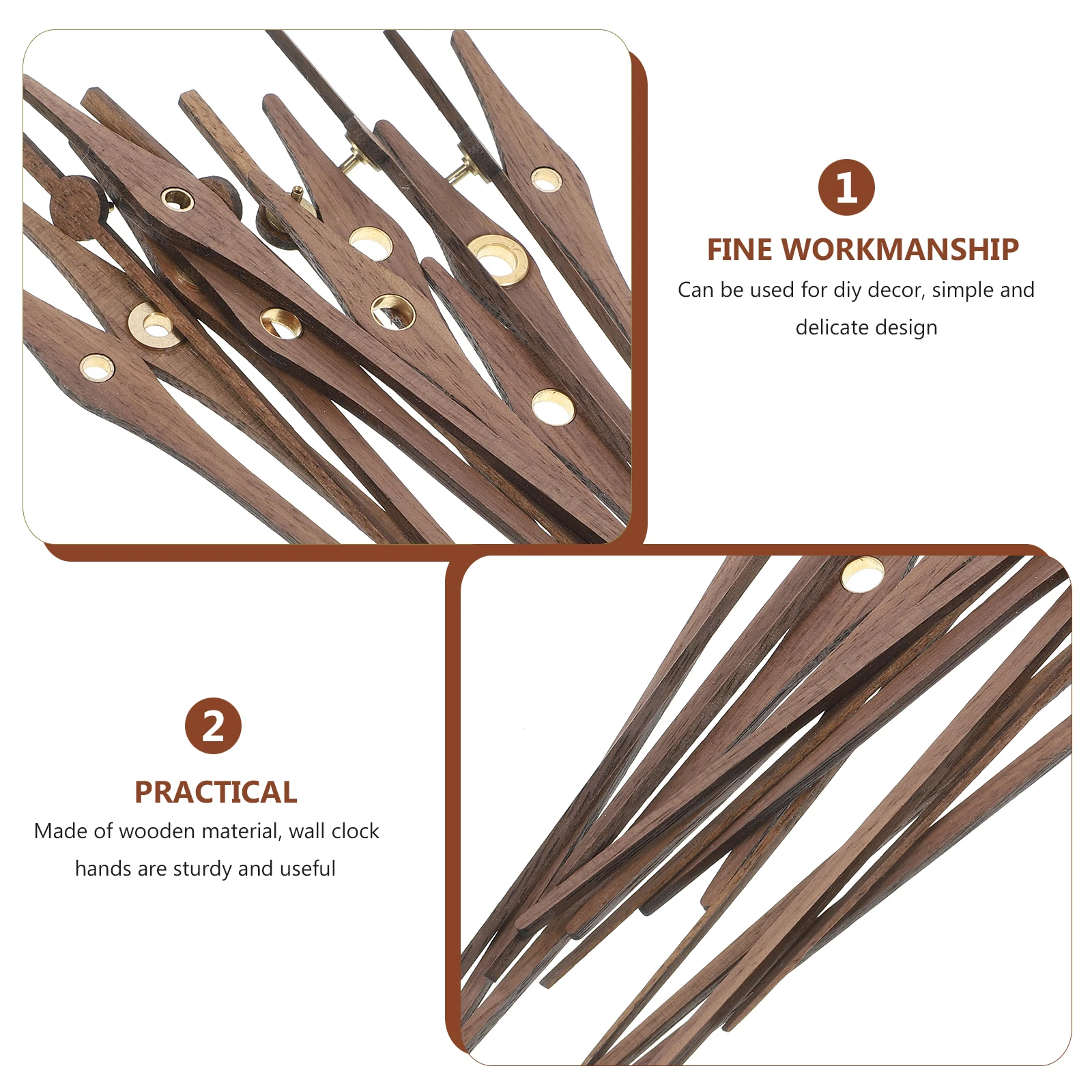 

5 Sets Clock for Replacement Hanging Solid Wood Accessories Repair Parts