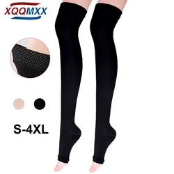 Thigh High Compression Socks, Firm Support 20-30 mmHg Gradient Compression Stockings with Silicone Band. Treatment for Running