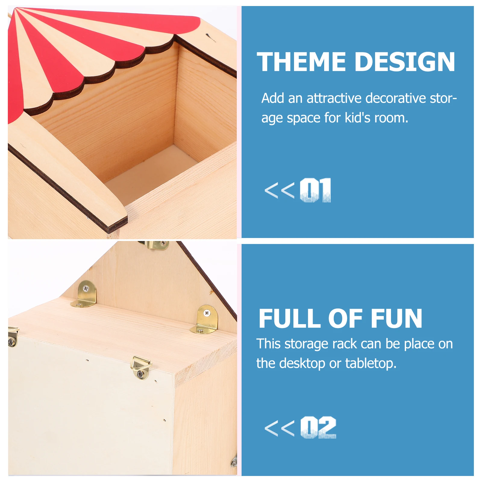 

Cabin Storage Box Small Red Adorable Kids Room Decor Circus Theme Desktop Ornament Stylish Container Wooden House Packaging Box