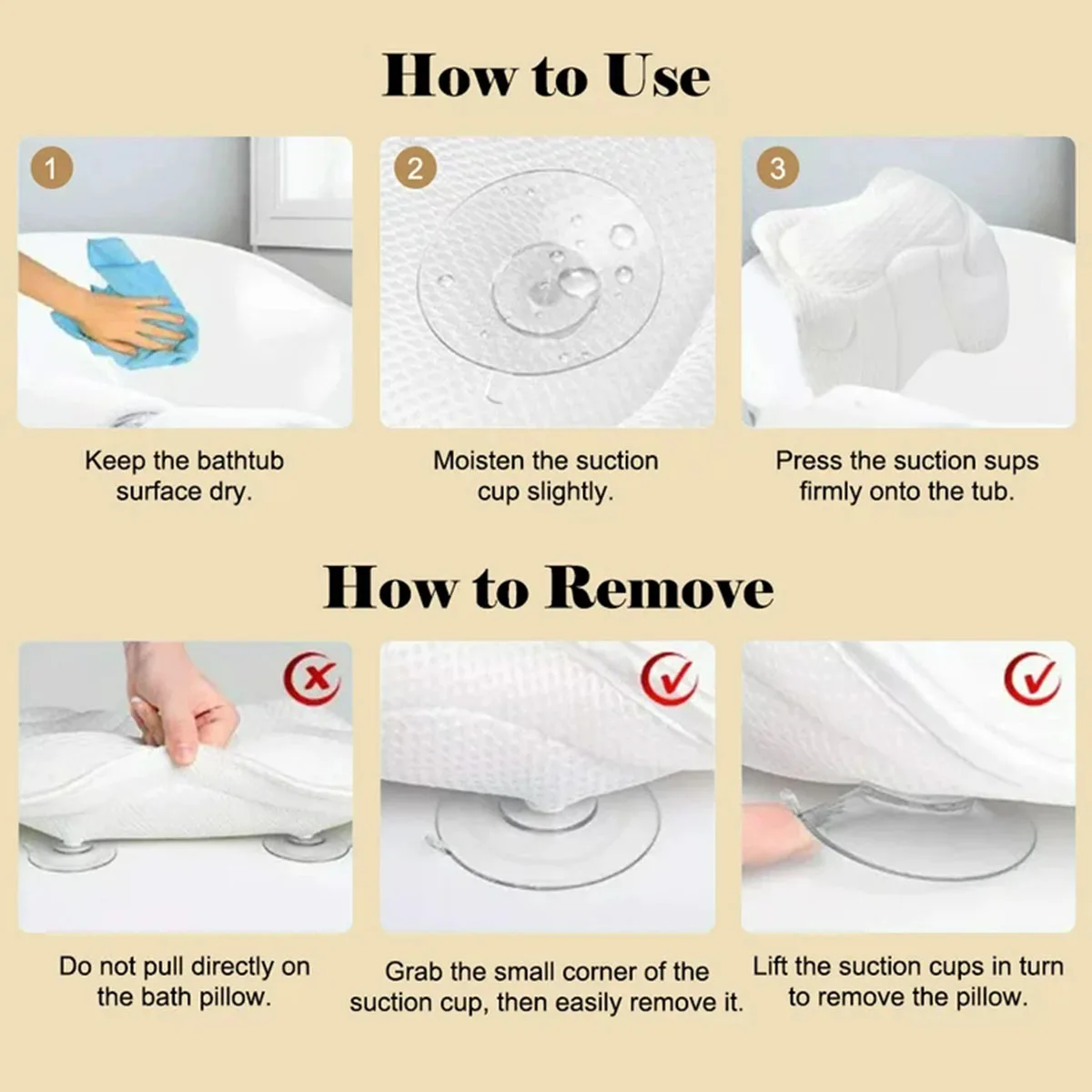 Non-Slip SPA Bath Pillow with Suction Cups Bath Tub Neck Back Support Headrest Pillows Thickened Home Cushion Bathroom Accersory