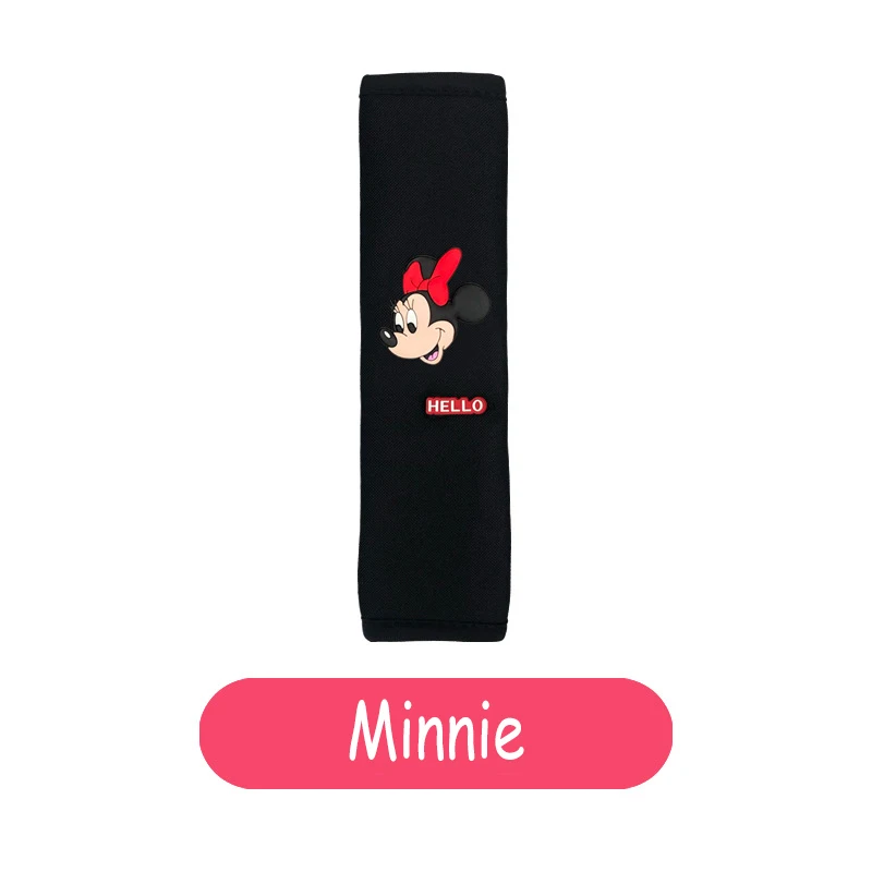 Disney Mickey Mouse Car Seat Belt Shoulder Cover Anime Figure Minnie Cute Cartoon Car Interior  Decoration Protective Cover Gift