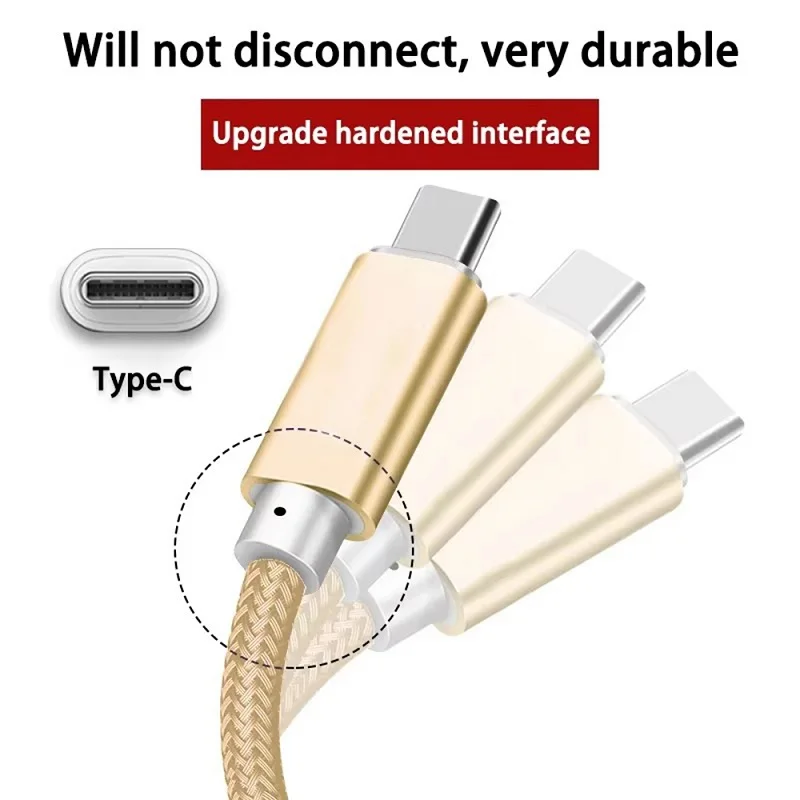 2.4A USB A to Type C Nylon Braided Charger Cable For Samsung Huawei Xiaomi Android Type C Fast Charging USB C Phone Accessories image 3