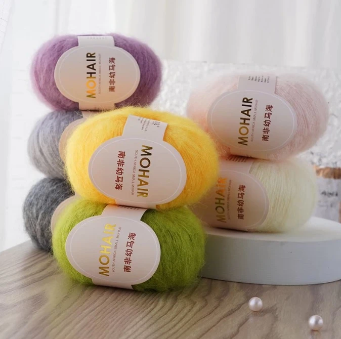 25 g/Rolle Mohair-Häkelgarn, hochwertiges 0,8 mm Wollgarn, hautfreundliches DIY-Strickgarn mit hohem Gehalt