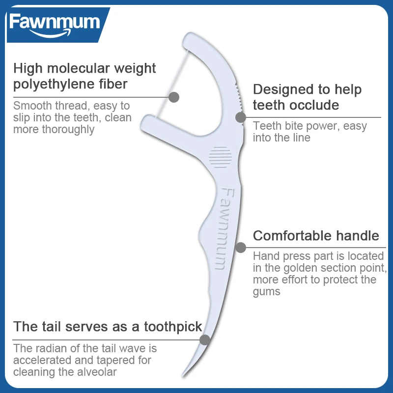 Fawnmum 100 stücke Zahnseide Flosser Picks Zahnstocher Zähne Stick Interdentalbürste Zahn Reinigung Zahnseide Pick Oral pflege