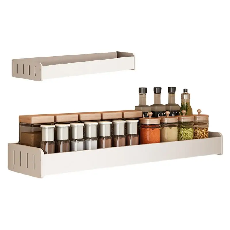 Kitchen Organizer Storage Spice Rack Wall Mount Kitchen Spice Bracket Shelf Rack Holder For Bathroom Household