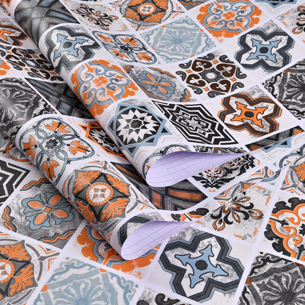 Waterproof Tile Stickers Kitchen Non-slip Thickened Balcony Wallpaper Self-adhesive Wear-resistant