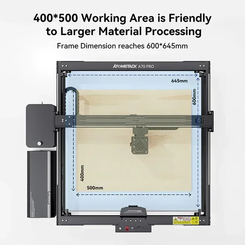 ATOMSTACK A70 MAX 70W Autofocus Metal Acrylic Wood Cutting Engraving Machine 850*800mm Working Area Desktop CNC Laser Engraver