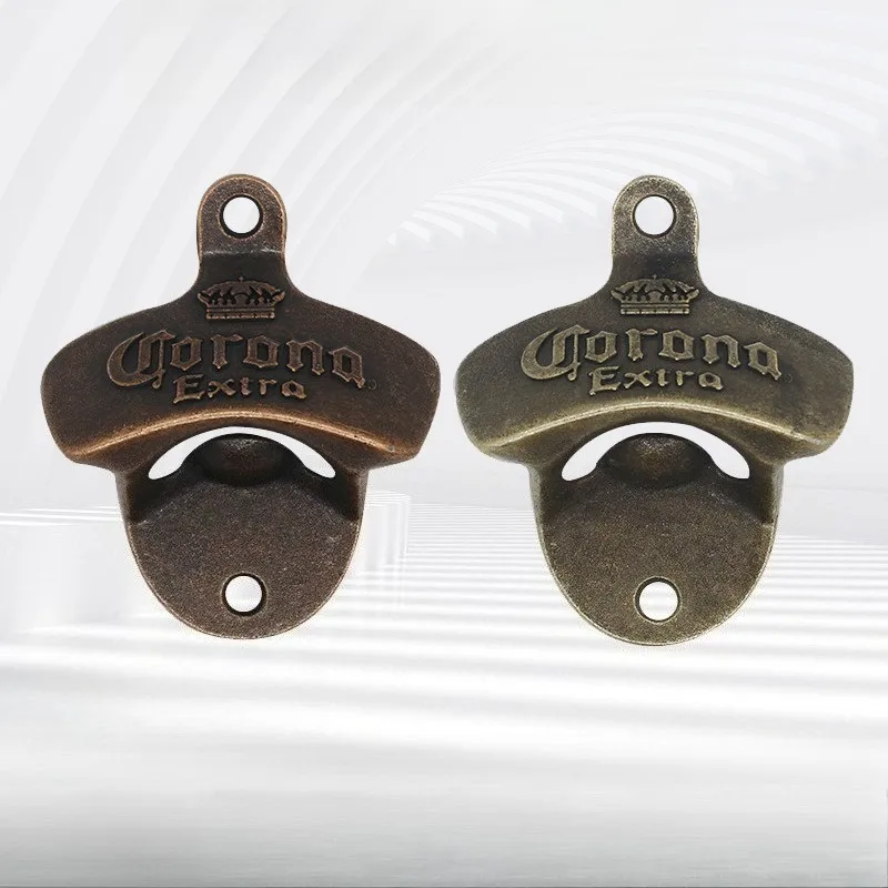 1Pcs Vintage Beer Bottle Opener Creative Wall Mounted Fixed Beer Bottle Opener Corona Zinc Alloy Bottle Opener