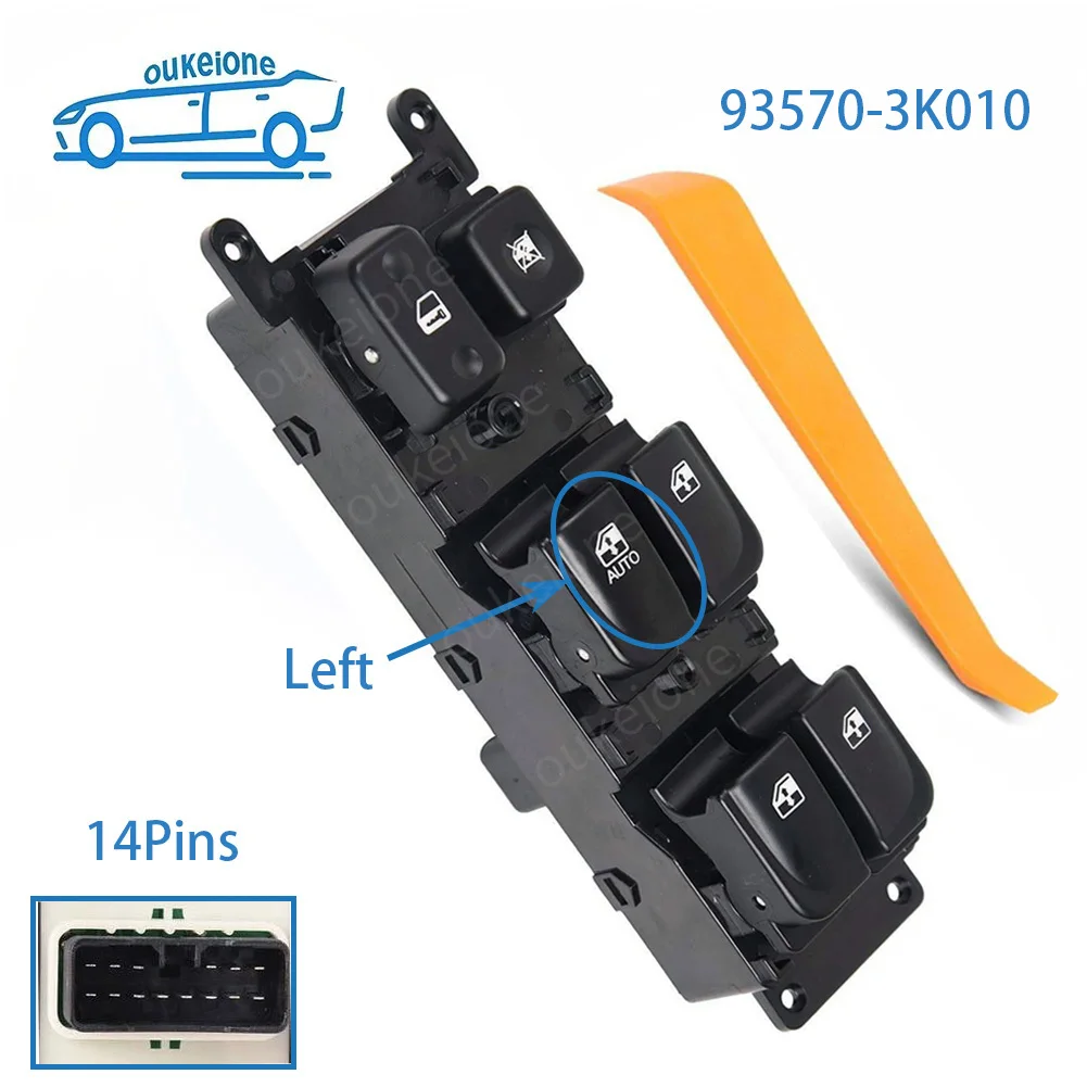 

93570-3K010 Передняя левая сторона электрического переключателя стеклоподъемника, главная кнопка управления для Hyundai Sonata 2005 2006 2007 Sonata NF 2007