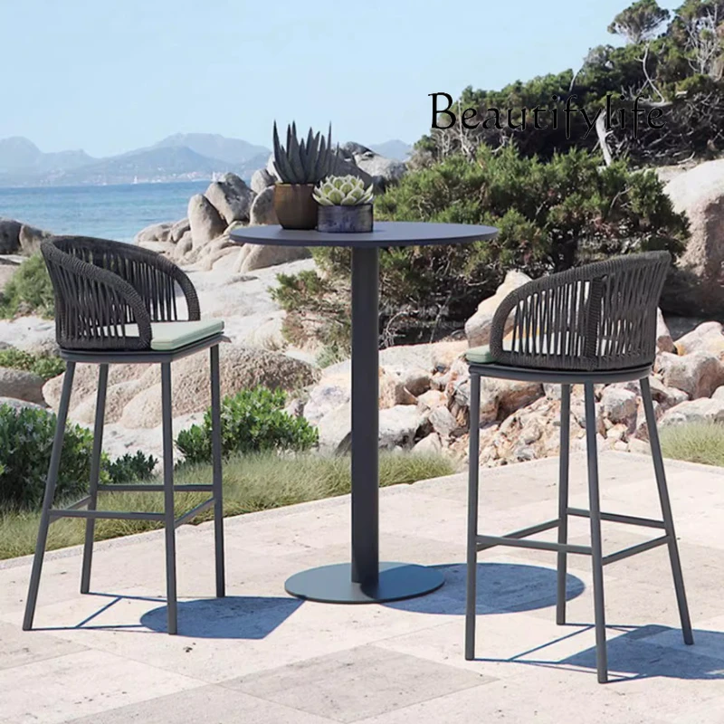 

X уличные барные стулья из ротанга, расслабляющий дизайн спинки, минималистичный креативный барный стул, тканый остров, одинарная мебель для бара Sillas De