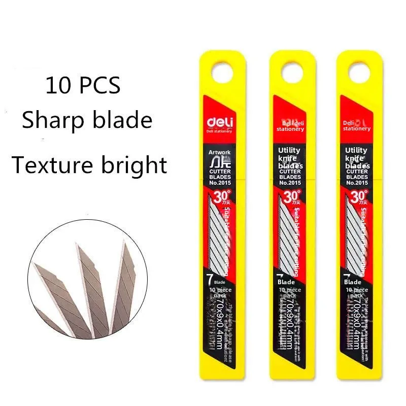 Deli 2015 art knife 30 degree blade paper cutting film carving blade small art knife universal 10 Piece package