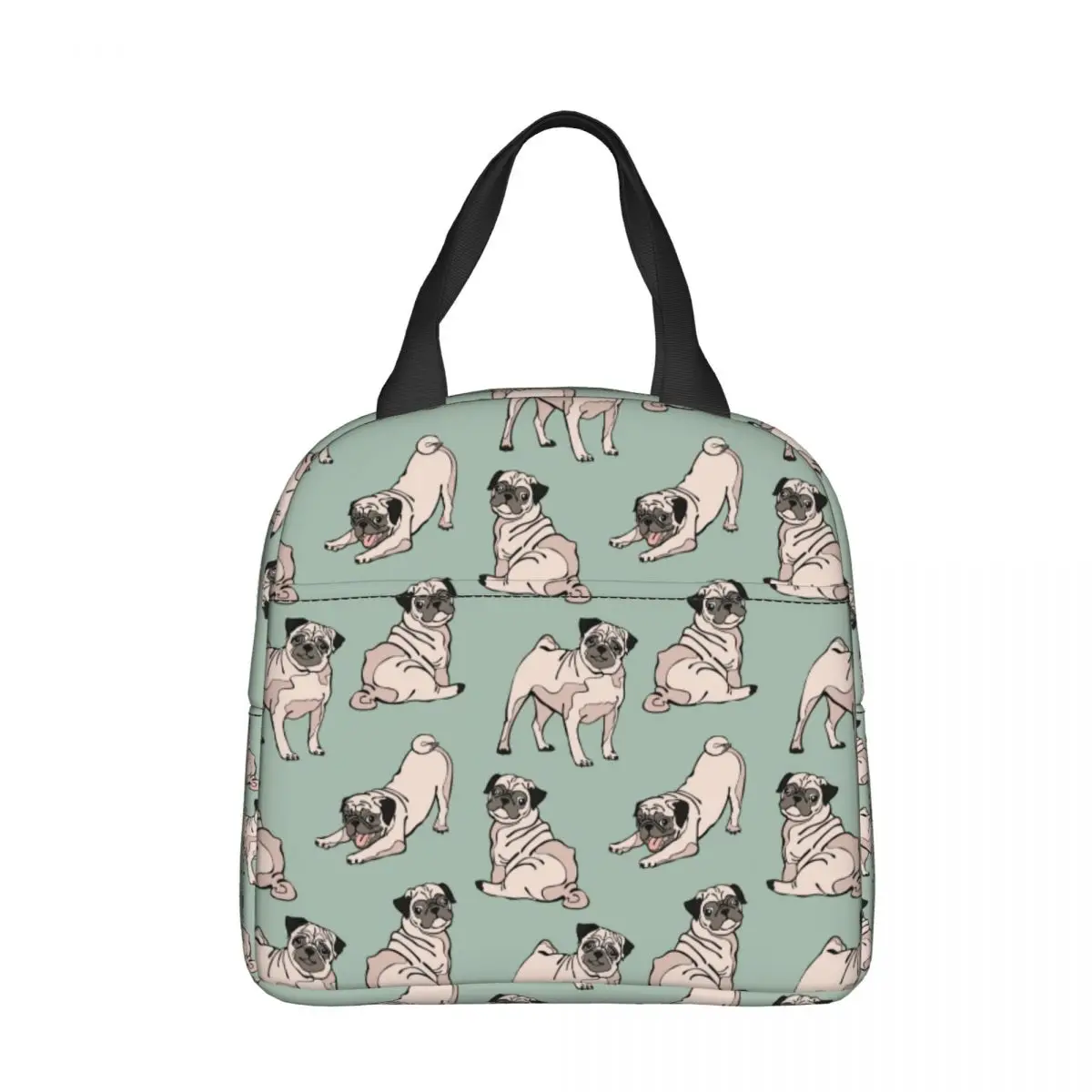 Cute Dog Pug Insulated Lunch Bags High Capacity Dog Lover Reusable Thermal Bag Tote Lunch box Beach Picnic Men Women