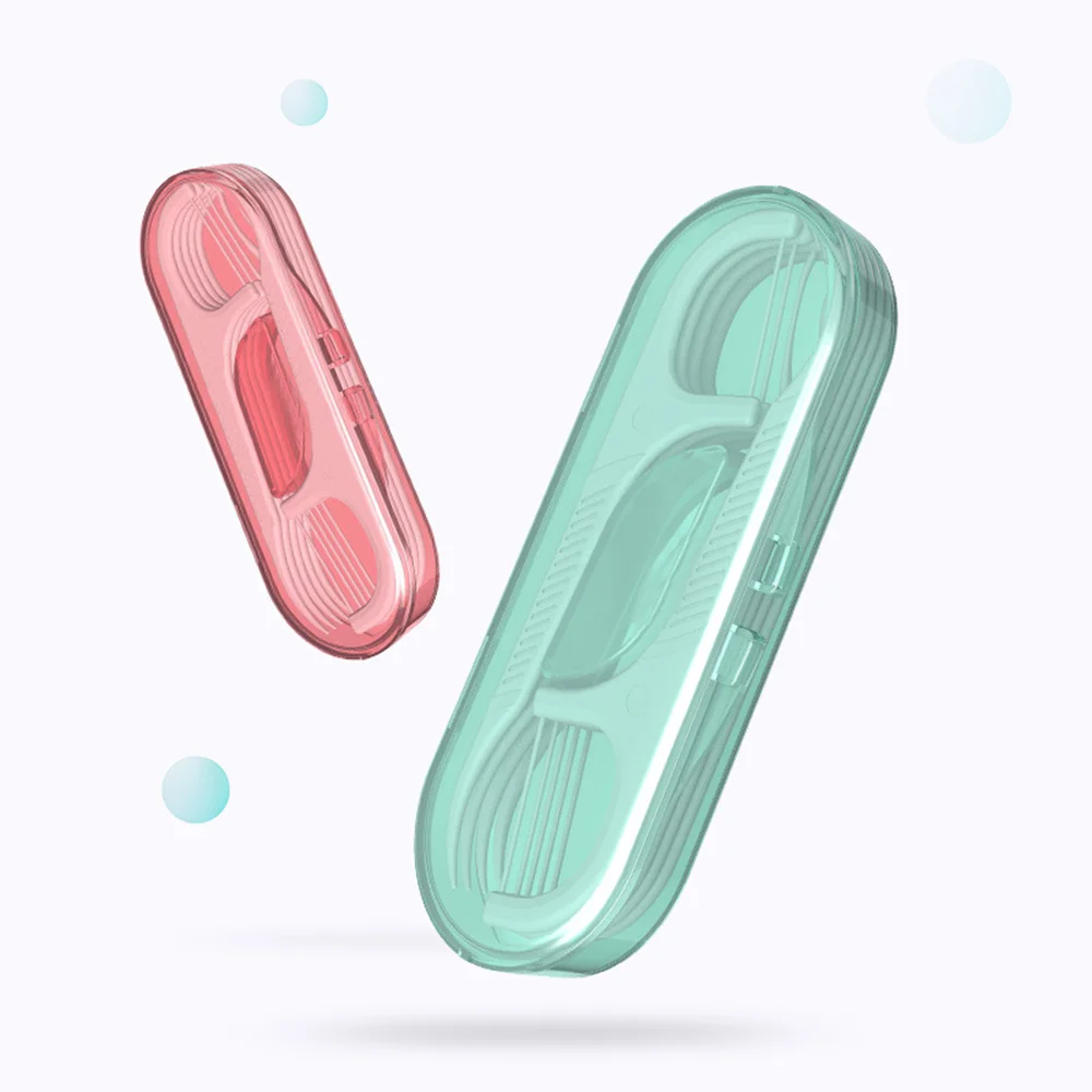 Portable Dental Floss Dispenser Travel Friendly Teeth Cleaning Tool Storage Box With 10pcs Dental Floss Travel Essential