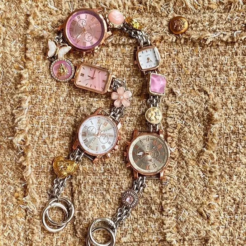 2025 'Pink Sakura Qimeng' Dial Chain Bag Shoulder Strap Pants Chain Bag Chain Waist Chain Multi-functional Decoration