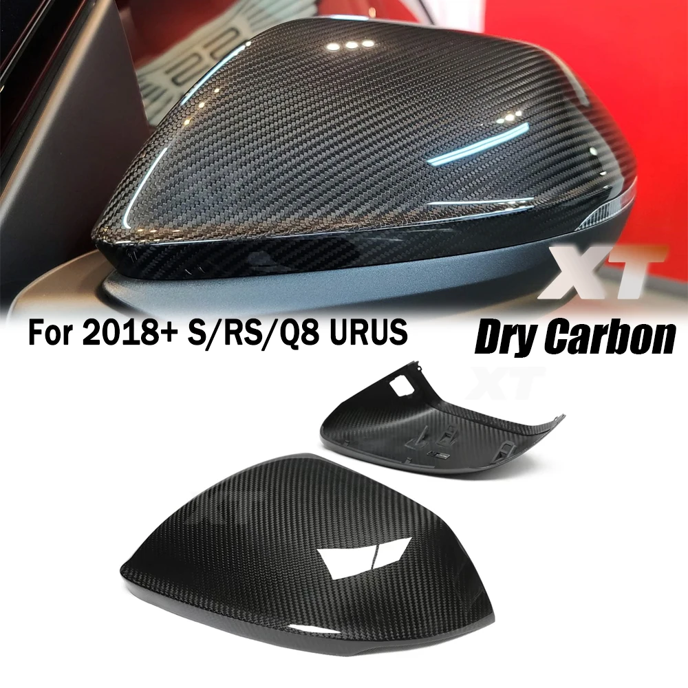 

Настоящее сухое углеродное волокно для Audi Q8 RSQ8 Lamborghini URUS 2018 года, чехлы для зеркал заднего вида, боковые колпачки, замена кованой полости